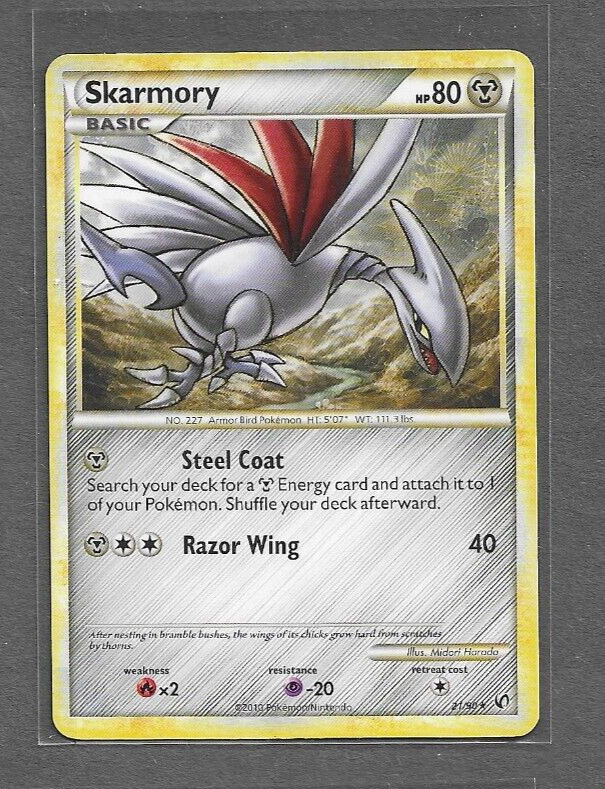 Skarmory 21/90 Pokémon Card TCG Undaunted  Regular Rare Non Holo 2010