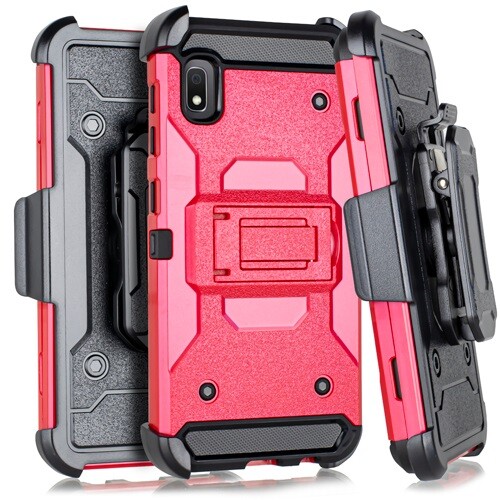 For Samsung Galaxy A10E S102DL A102V A102U Tactical Clip + Hybrid Case Cover +TG - Photo 3 sur 4