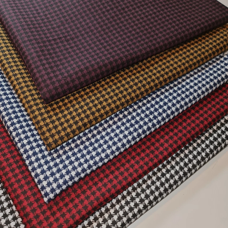 Hound tooth Dogtooth Cotton Drill Fabric Craft Dress Quilting Material 58" Meter - Image 4 of 4