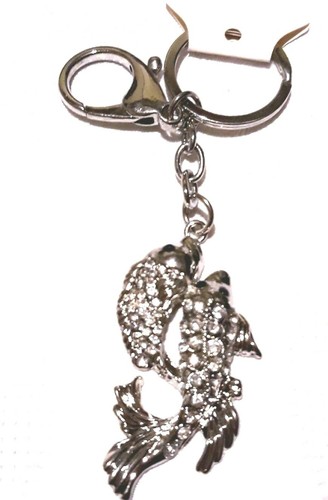 Porte-clés Chat Strass Argenté – Bijou De Sac à Main – Neuf Avec étiquettes