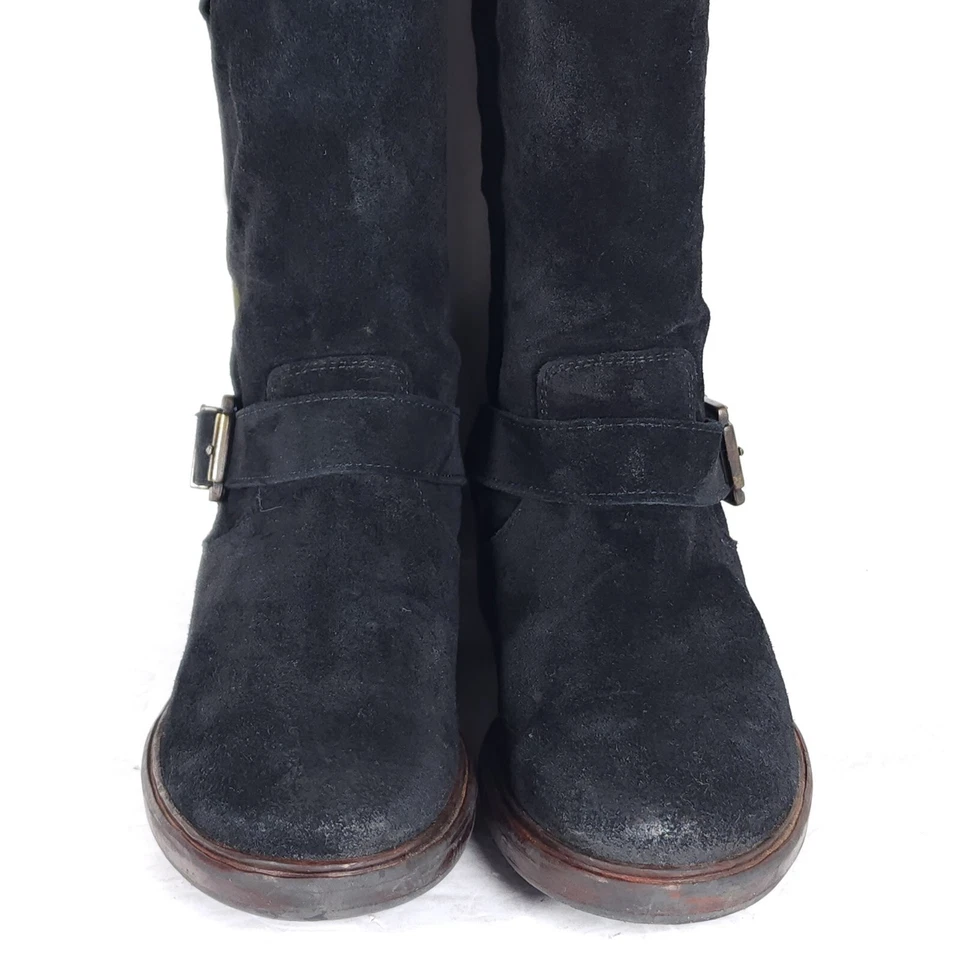 Botas de motociclista Cordani italianas para mujer EU38 US7-7,5 negras gamuza cuero hebilla Foto 4 de 4