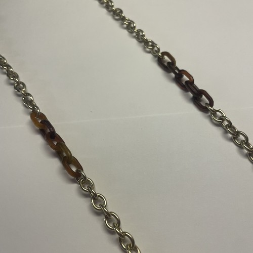 Pretty Signed J. Crew Gold Tone / Brown Link Costume Necklace - Picture 6 of 12