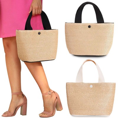 Wicker Woven Basket Bags Rattan Women Handbags Casual Straw Tote Crossbody Bag