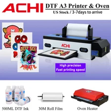 DTF A3 Printer Direct to Film Tshirt Flatbed Heat Transfer EPSON1390 Printer US