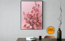 Digital Image Picture Wall art Pink Flowers for living room and bead room