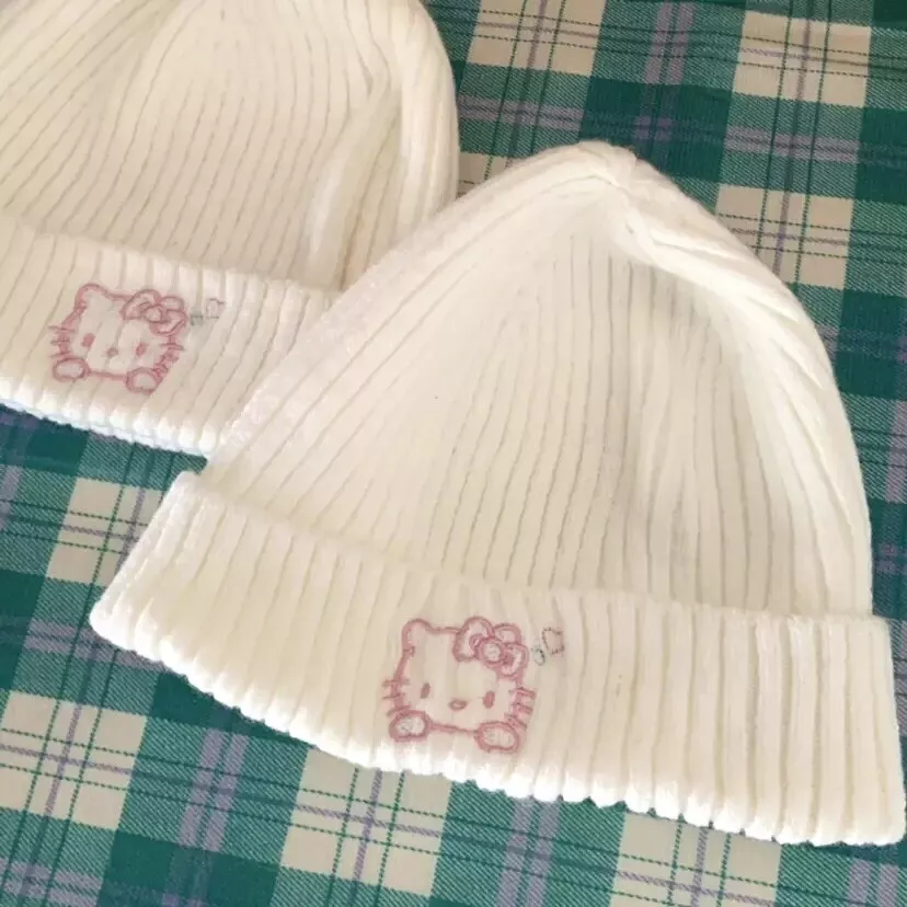 Hello Kitty Accessories Y2k, White Hello Kitty Beanies