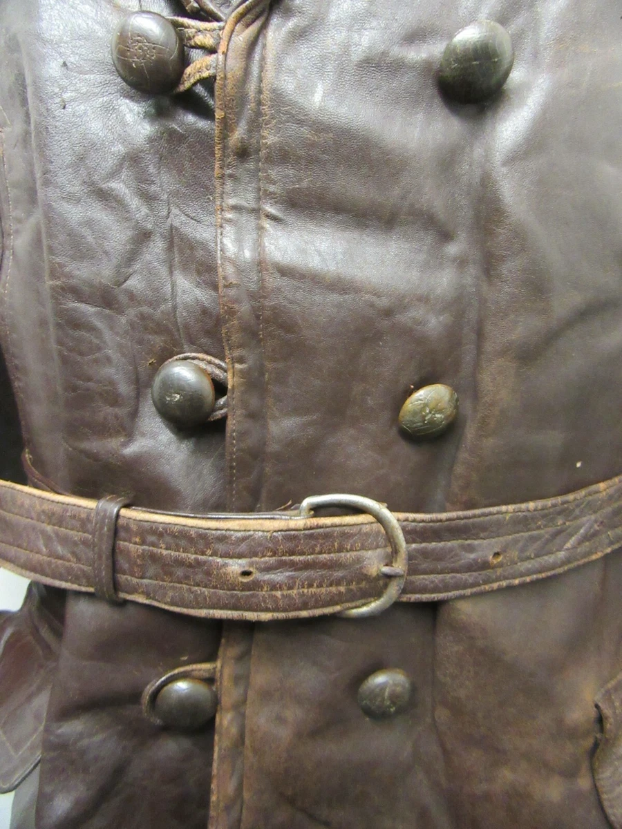 VINTAGE WW2 FRENCH RESISTANCE MACKINAW HORSEHIDE LEATHER SHEEPSKIN JACKET  SIZE M | eBay