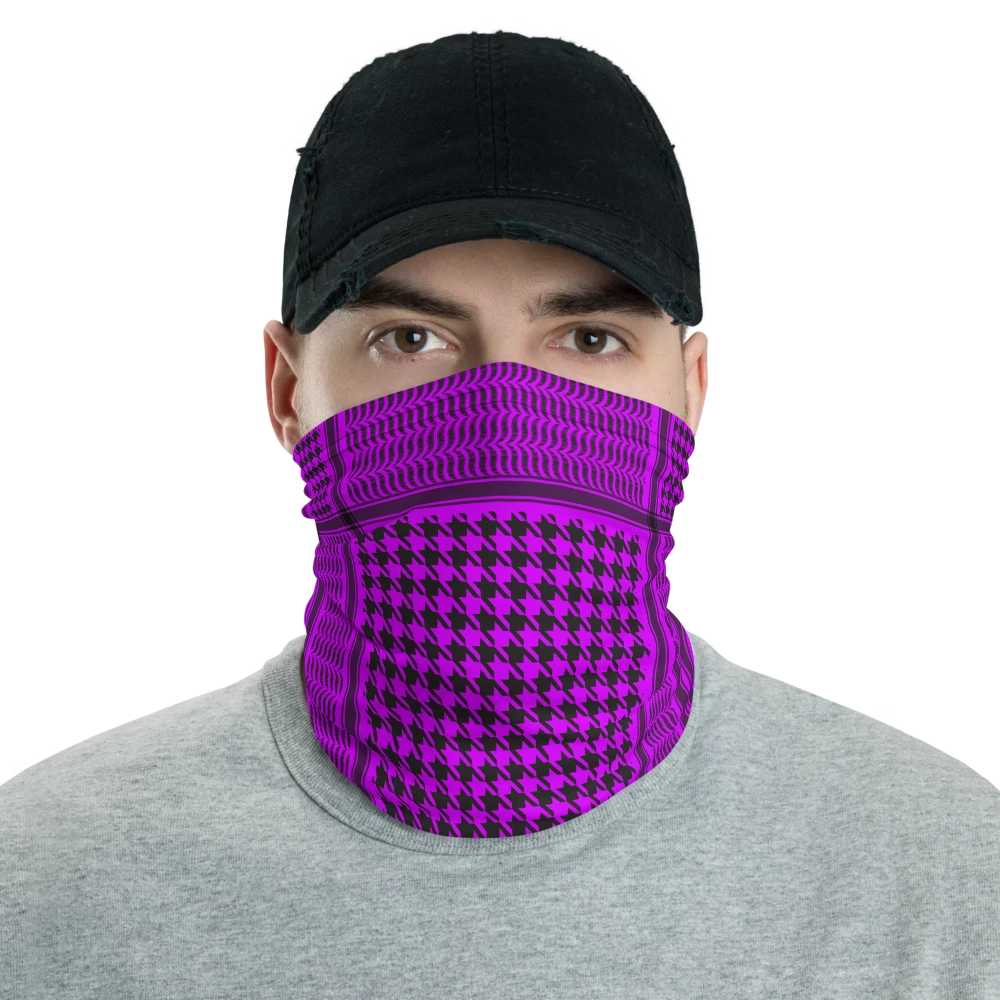 Purple Plain Color Keffyeh Shemagh Print Neck Gaiter