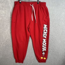 Disney Mickey Mouse Jogger Sweatpants Youth XL Red Pockets Drawstring