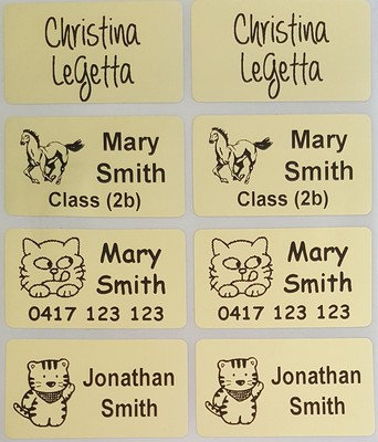 10mm &amp; 25mm Light Blue Personalised Sew In Clothes Name Labels