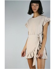 Étophe Studio Wrap Striped Nude Dress  Small Size NWT