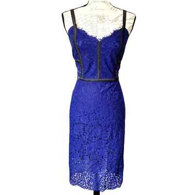 express blue lace dress Marchesa Notte Lace Midi Dress main image 1