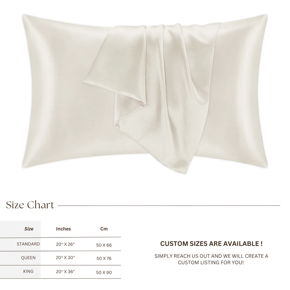 NOCHKA 100% Pure Mulberry Silk Ivory Pillowcase  - Handmade in USA - Image 3 of 4