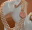 Hand Made Cultured White Hand Knotted Pearls with Pink Shell Flower ...