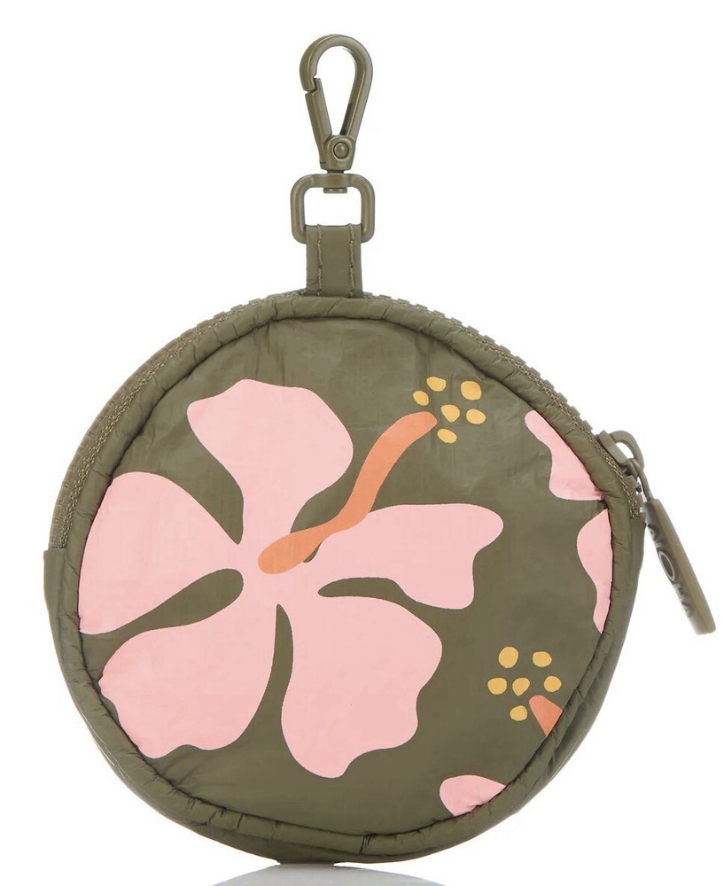 NWT Aloha Collection Moorea Bellini & Olive Cutie Round Zip Pouch