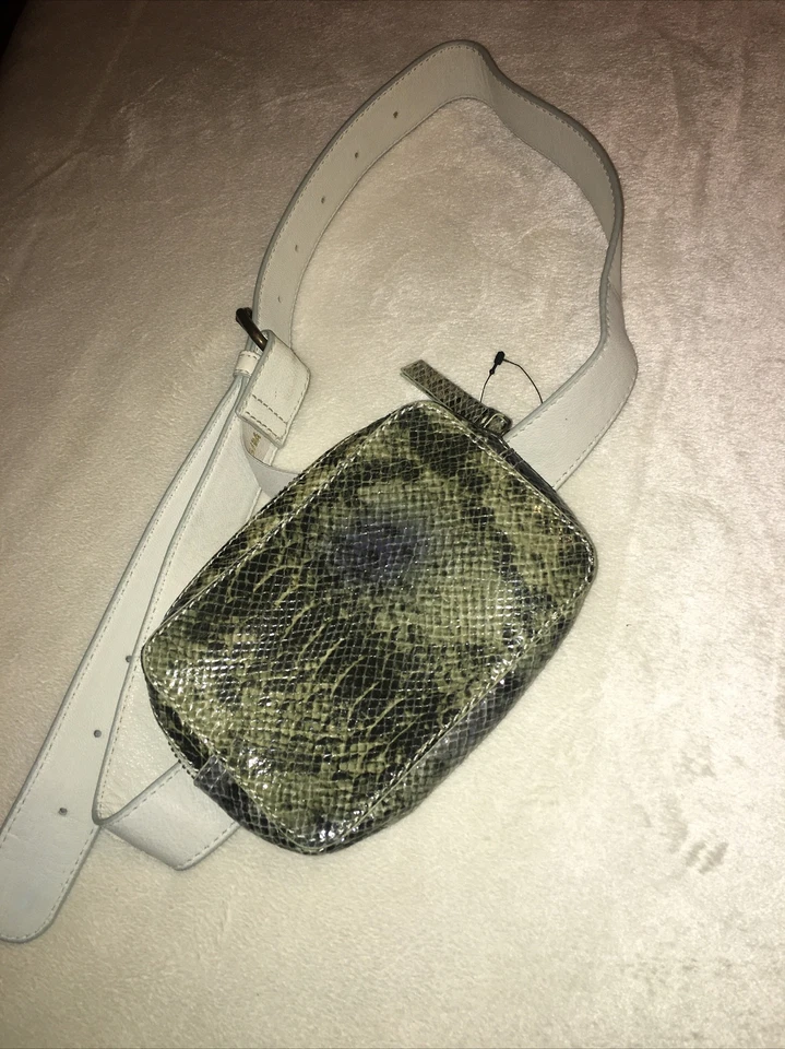 FREE PEOPLE Kelly Bolsa de Cinto de Crocodilo Bolsa de Babá Cintura Cobra TAMANHO P/M NOVA - Imagem 3 de 4