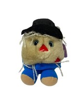 Vtg Puffkins Swibco Patches Scarecrow Plush Stuffed Toy 4" Autumn Fall 90s New