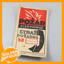 old Warning Information Paper Signboard Poster Safety Sign Placard FIRE ALARM