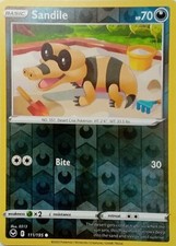 111/195 SANDILE REVERSE HOLO SILVER TEMPEST POKEMON CARD