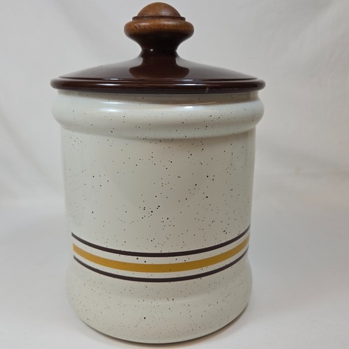 VTG Westbend Metal Canisters Set Brown White Speckled Gold Striped USA - Picture 11 of 22