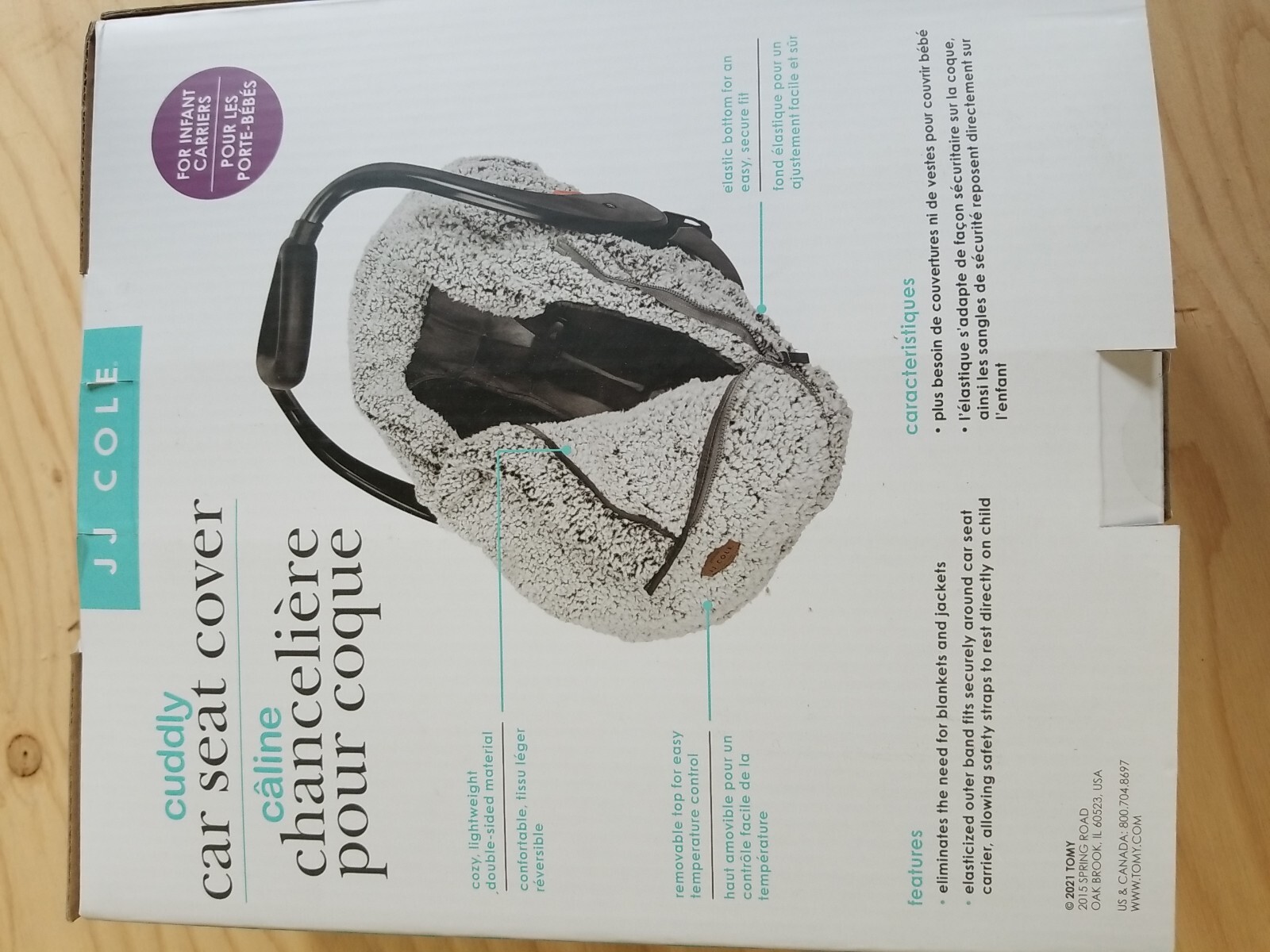 JJ Cole Cuddly Car Seat Cover Gray Infant Carrier Winter Fall