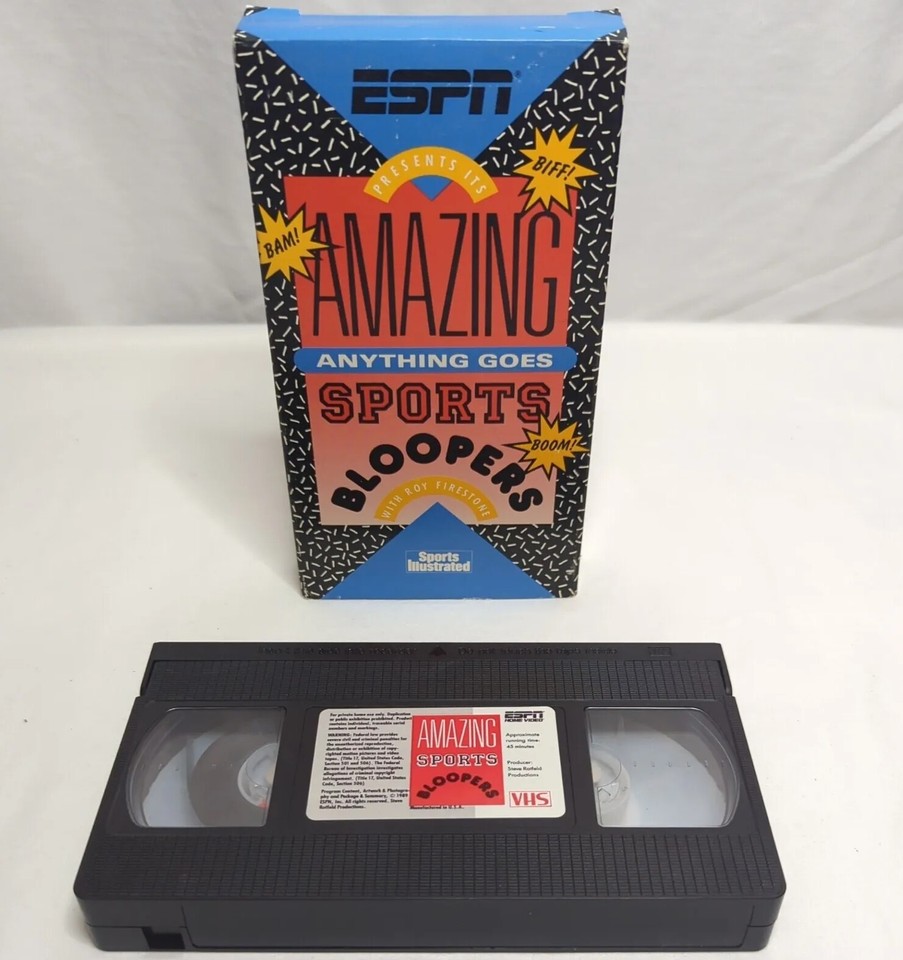 ESPN Amazing Anything Goes Sports Bloopers VHS Cassette Tape Host Roy