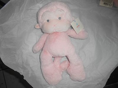 GUND MEME 320410 PINK PLUSH LOVEY GRAY  STITCHED EYES 12'' monkey ape soft new