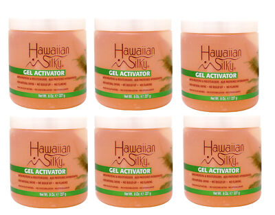 6 Pack of Hawaiian Silky Curl Gel Activator 8 Ounce