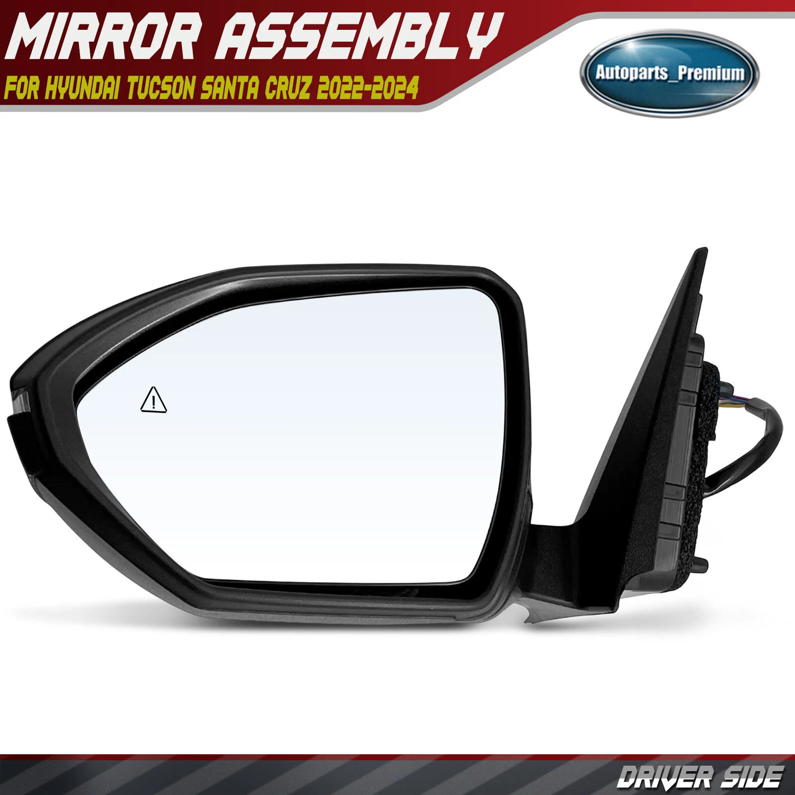 Driver LH Power Glass Adjust Mirror with Manual Folding for Hyundai Tucson 22-24