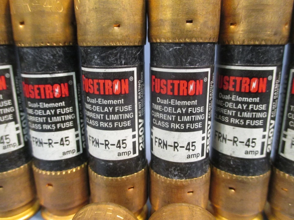 LOT OF 10 BUSSMANN FUSETRON DUAL ELEMENT TIME DELAY FUSES 250V 45A FRN-R-45 - Image 2 of 3