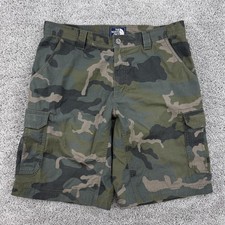 The North Face Camo Cargo Shorts Men's 36 Grunge Military Ripstop Woodland