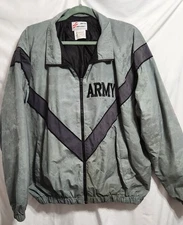  Skilcraft Army Jacket Mens Gray Medium Reflective Vented Sides Full Zip Pockets