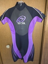Gotcha Women s Shorty Wetsuit Size 9/10 S Titanium 2.2. Metalite TI Chest Panel