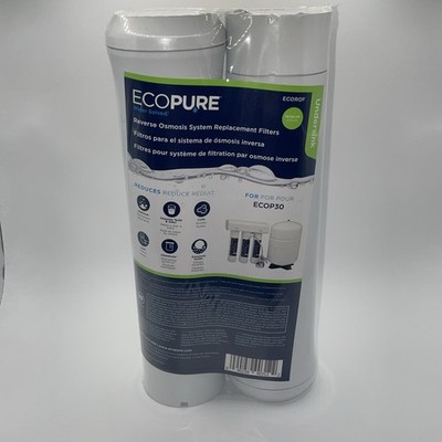 EcoPure ECOROF Reverse Osmosis Replacement Water Filter 2-Pack Fits ECOP30 New