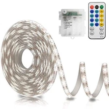 Strip Lights Battery Operated, 16.5Ft 150 LED 2835 SMD Closet Strip Lights wi...