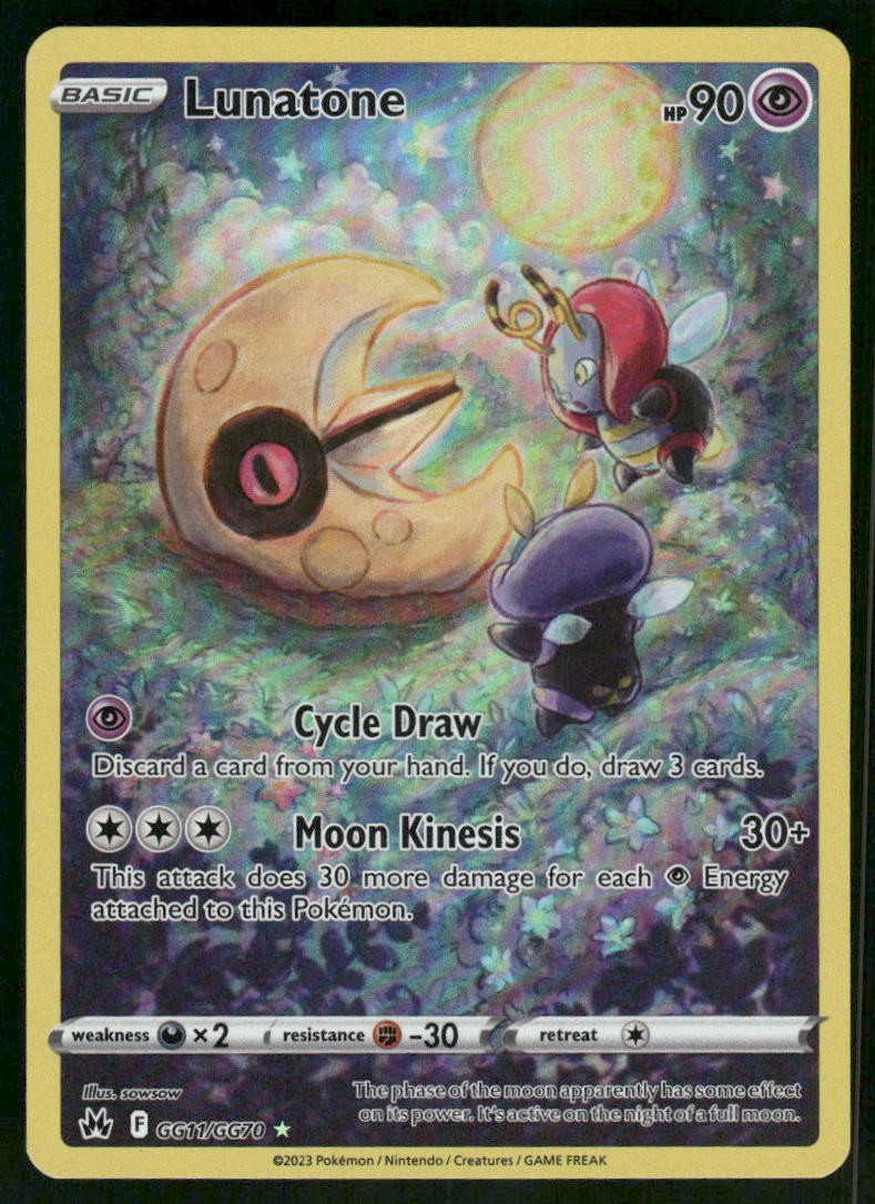 Lunatone GG11/GG70 Ultra Rare Holo NM Pokemon Crown Zenith: Galarian Gallery