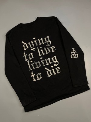 DROPDEAD ''Dying To Live'' Black Crewneck Sweatshirt Long Sleeve Jumper Men Size L