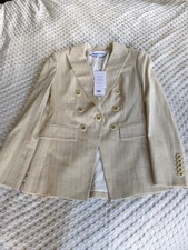 Veronica Beard Gaya Dickey Jacket Natural Gold Size 0 Business Career Metallic