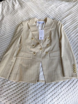 Veronica Beard Gaya Dickey Jacket Natural Gold Size 0 Business Career Metallic