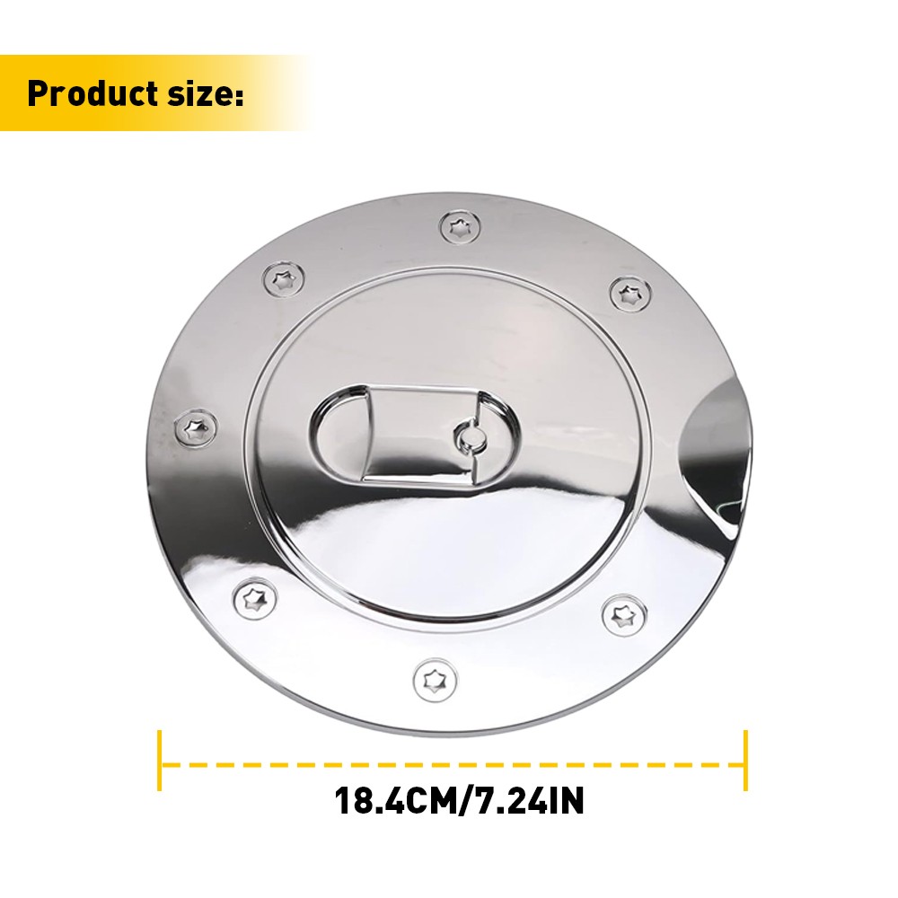 Fuel Gas Tank Lid Filler Door Cap Chrome Fit 2007-2014 GMC Sierra 1500 2500/3500