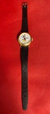 Vintage BRADLEY Mickey Mouse Wind Up Watch Registered Edition Gold Swiss