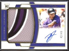 2020 Yonathan Daza National Treasures 4 Color Patch Auto RC 42/49 #200 (H3177)