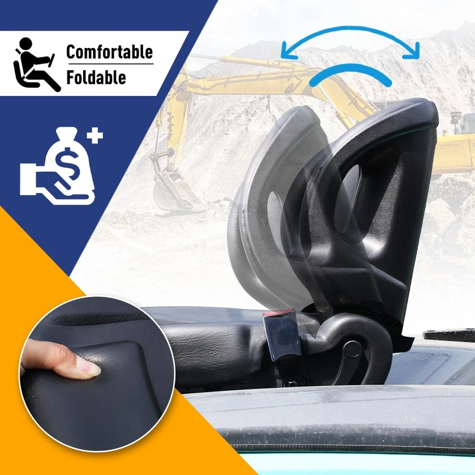 Asiento de carretilla elevadora ajustable asiento de tractor con reposabrazos de cinturón de seguridad envío gratuito EE. UU. Foto 2 de 4