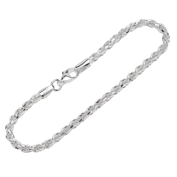 Armband 925 Sterling Silber 19Cm Kordelkette Diamantiert Damen Armkette Exquisit-image