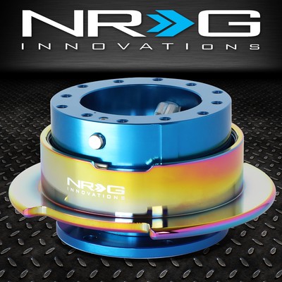 NRG クイックリリース ネオクローム NRG 6-BOLT ALUMINUM STEERING WHEEL QUICK RELEASE GEN 2.5 BLUE/NEO