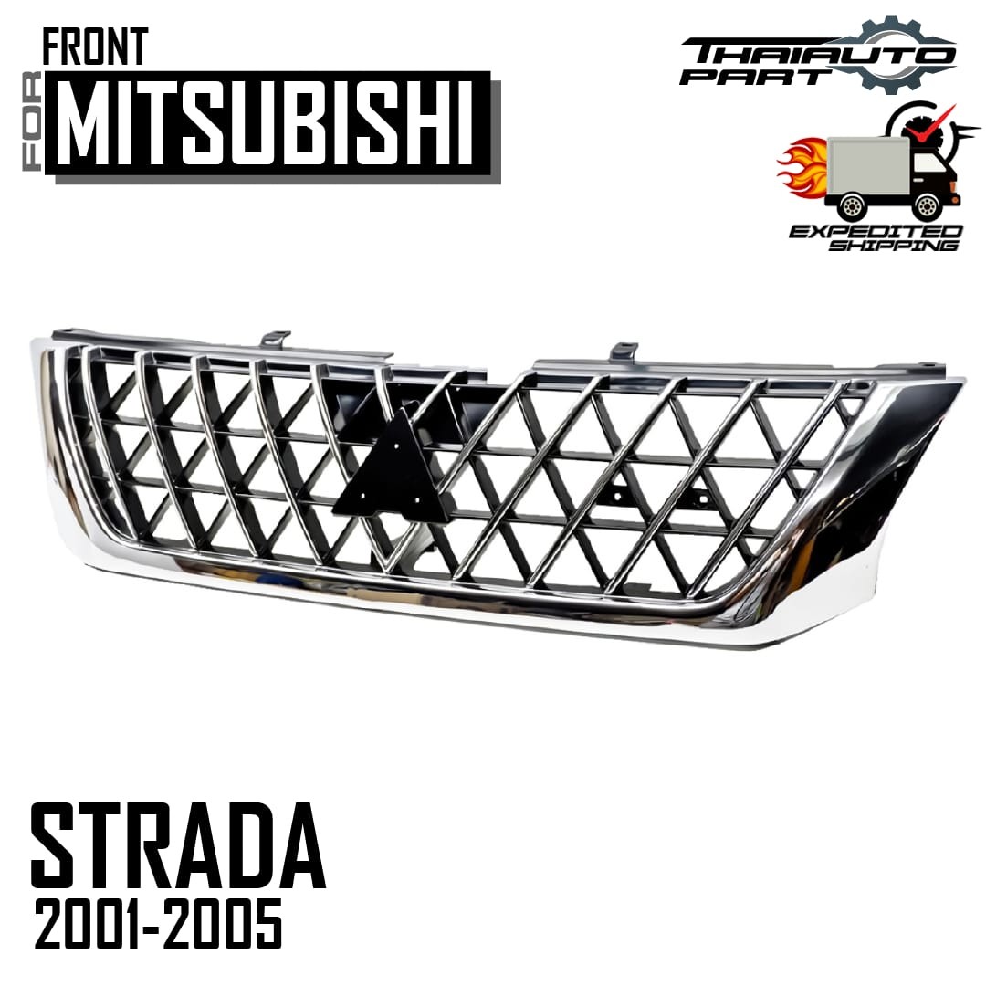 Grille Front Bumper Chrome W/O Logo For Mitsubishi L200 Strada