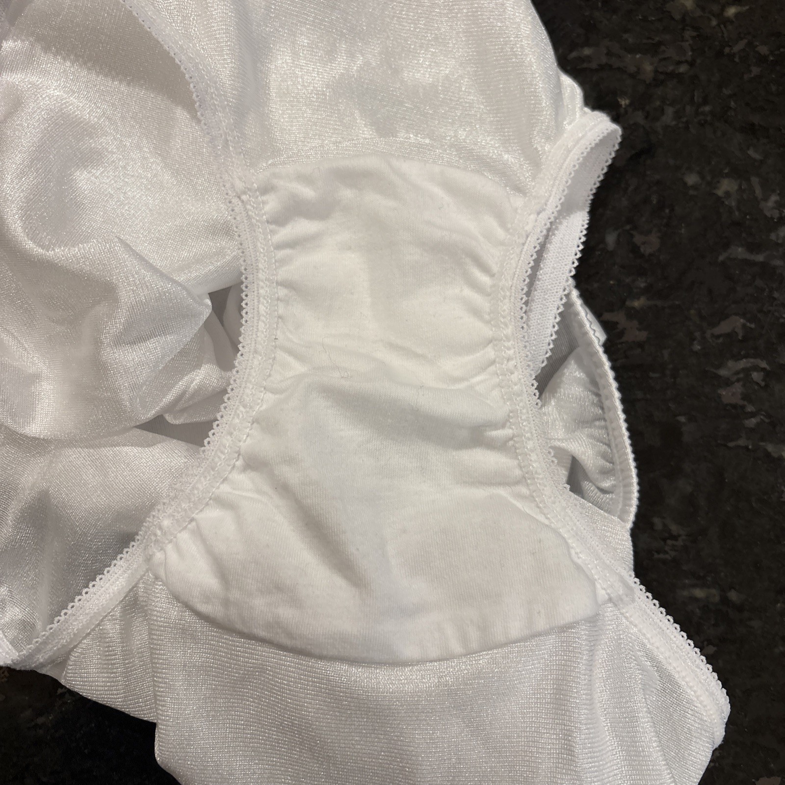 Nylon Brief Panty Classic Granny Panties by Teri Lingerie white , Size 8