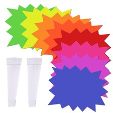 120 Fluorescent Sale Stickers, 5x6.6 Inch, Retail Garage Signs, Multicolor