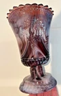 RARE - Unique FENTON Purple Slag Glass Vase w/Internal Candle Holder Opening