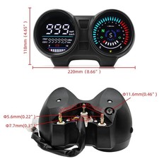 Universal Digital LED Electronics Motorcycle Temperature RPM Meter Speedometer